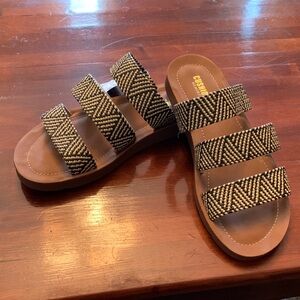 Stylish Black and Tan Sandals